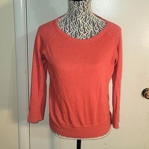 JAMES PERSE Women's Coral‎ Supima/Modal Blend Sweater Designer Spring Breathable